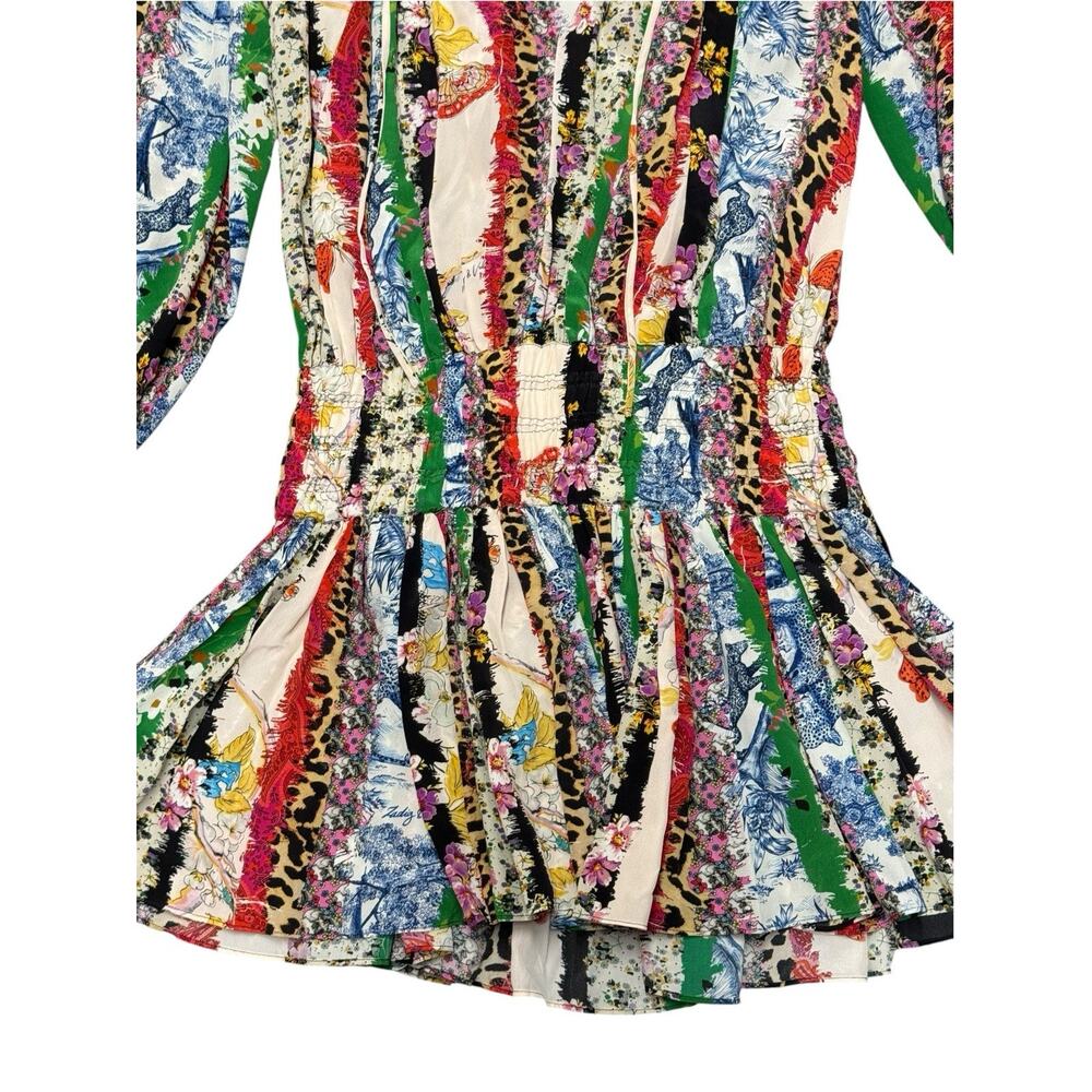 Zadig & Voltaire Rocade Mixed Print Silk Mini Dress Boho XS Rare Multicolor - Picture 6 of 12
